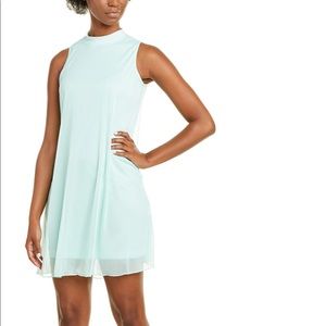 Tiana B mock neck chambray shift dress